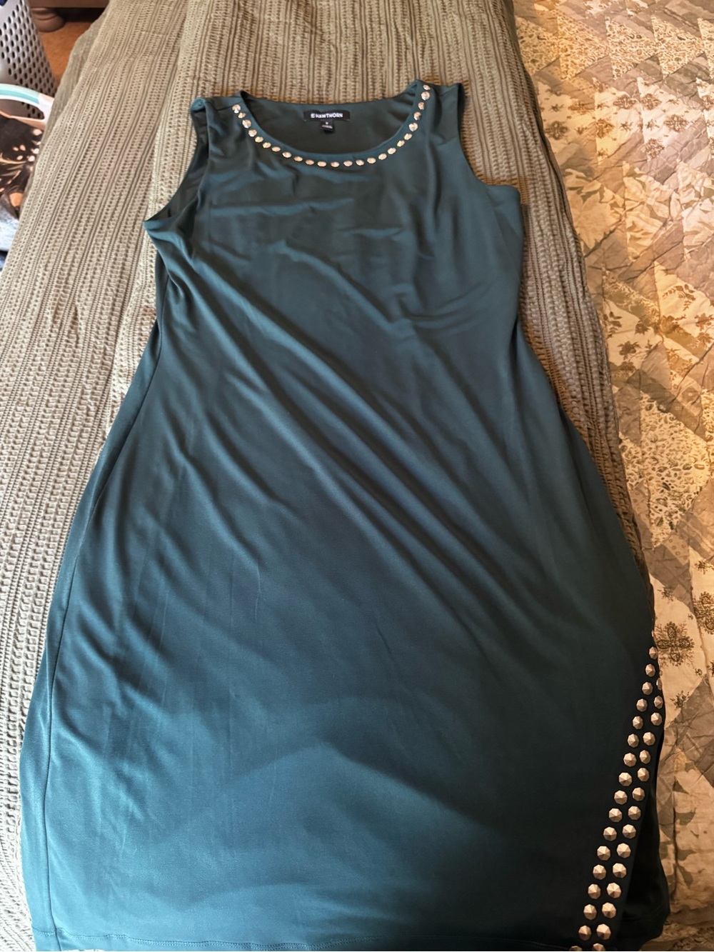 41 Hawthorn Teal Sleeveless Stud-Trim Midi Dress